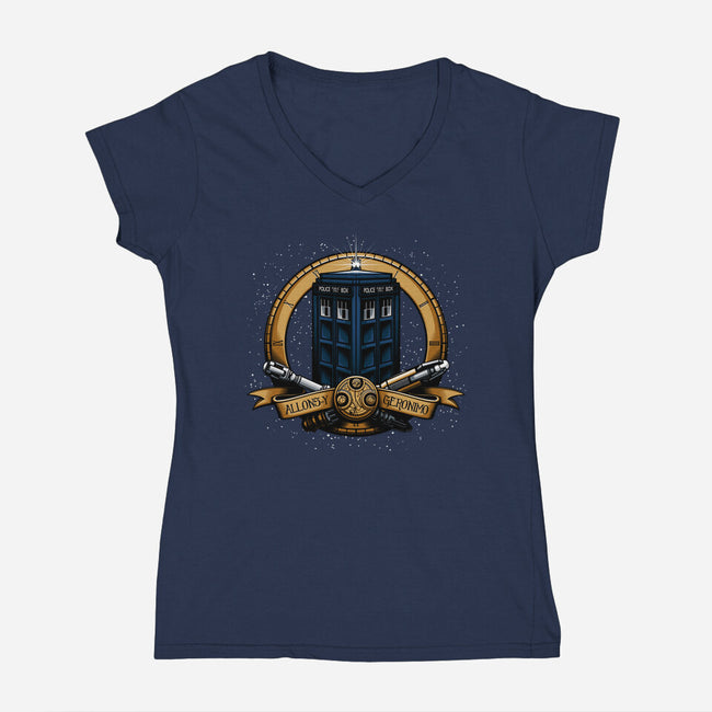 The Day of the Doctor-womens v-neck tee-Six Eyed Monster