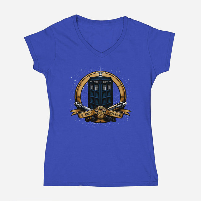 The Day of the Doctor-womens v-neck tee-Six Eyed Monster