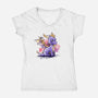 The Dragon and the Dragonfly-womens v-neck tee-NemiMakeit