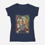 The Flight of Dragons-womens v-neck tee-ursulalopez