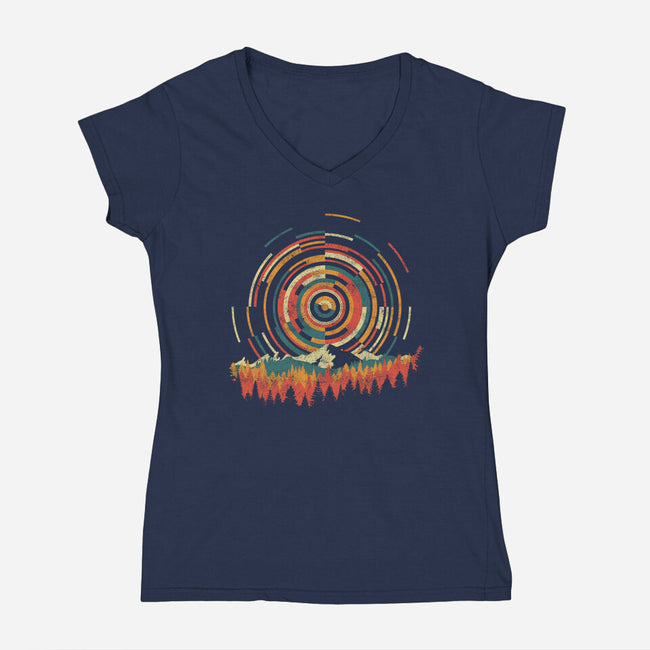 The Geometry of Sunrise-womens v-neck tee-digsy