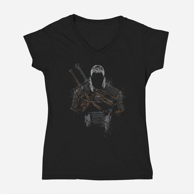 The Hunter of Rivia-womens v-neck tee-DrMonekers