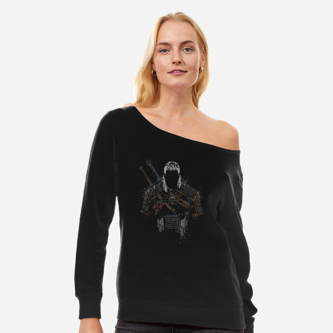 The Hunter of Rivia-womens off shoulder sweatshirt-DrMonekers