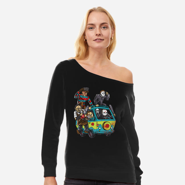 The Massacre Machine-womens off shoulder sweatshirt-NibiruHybrid