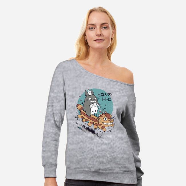 The Neighbors Antics-womens off shoulder sweatshirt-vp021
