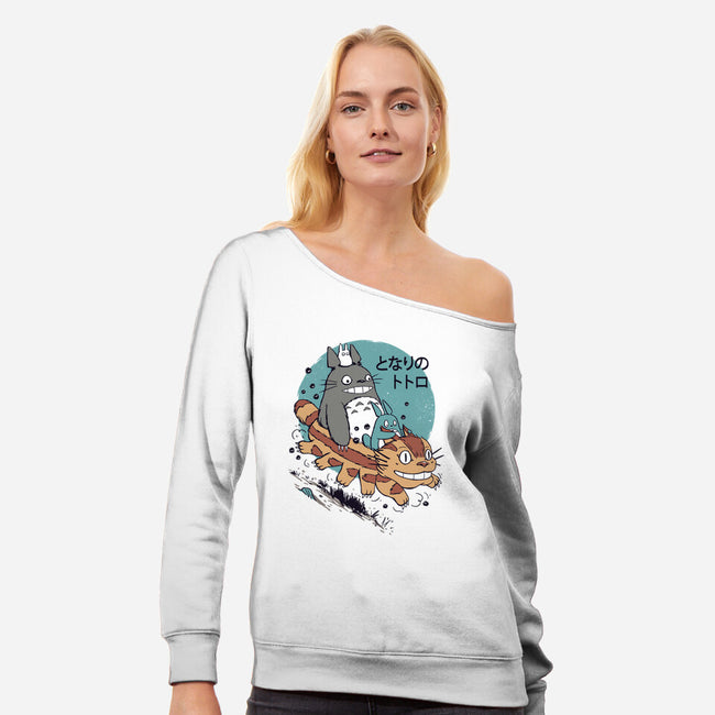 The Neighbors Antics-womens off shoulder sweatshirt-vp021