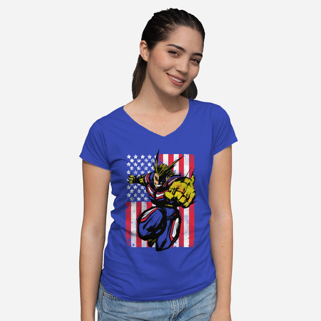 The Number One Hero!-womens v-neck tee-Genesis993