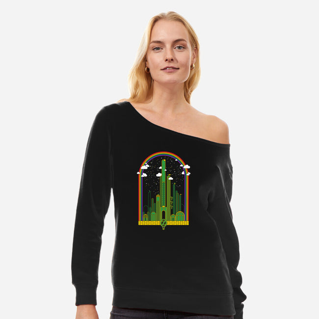 The Rainbow at the End of The Road-womens off shoulder sweatshirt-thom2maro