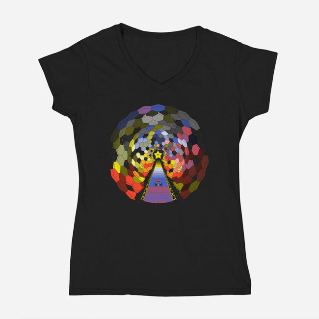 The Rainbow Road-womens v-neck tee-troeks