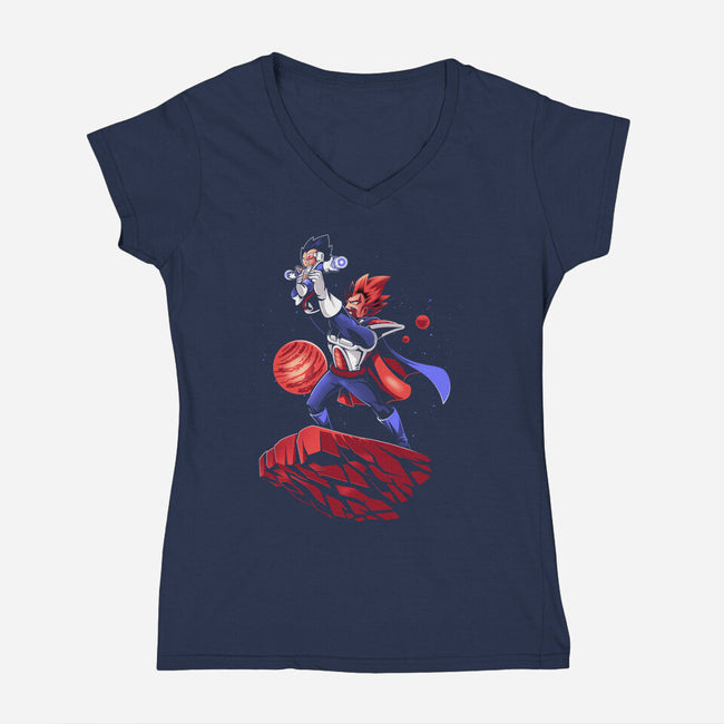 The Saiyan King-womens v-neck tee-javiclodo