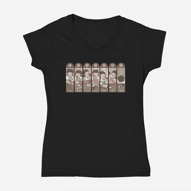 The Seven Daily Meals-womens v-neck tee-queenmob