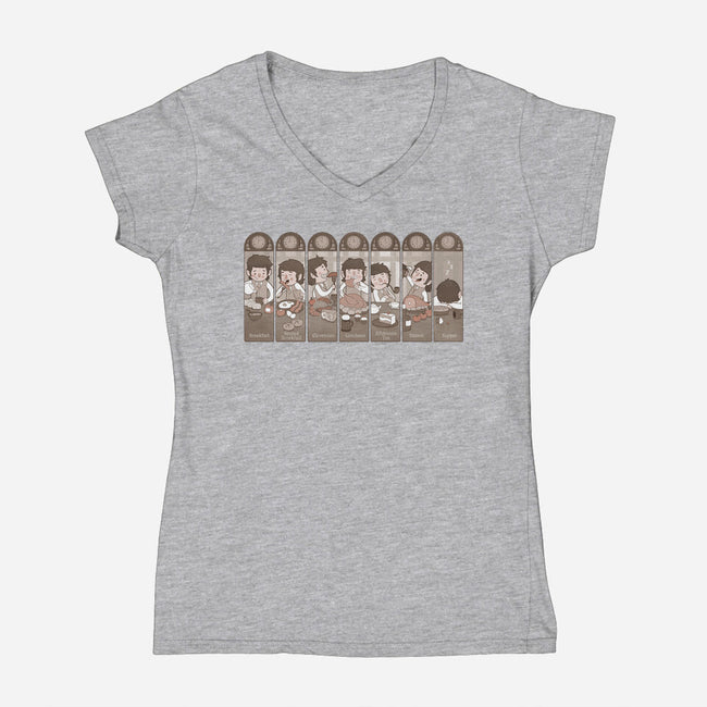The Seven Daily Meals-womens v-neck tee-queenmob