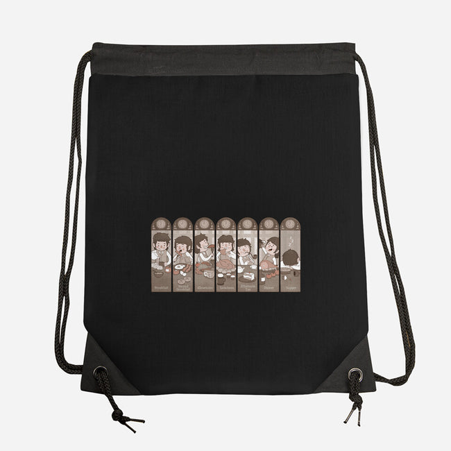 The Seven Daily Meals-none drawstring bag-queenmob