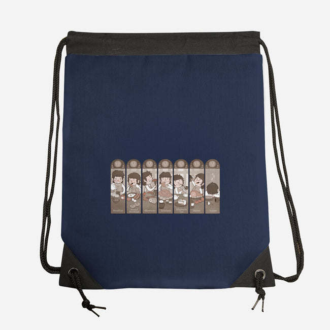 The Seven Daily Meals-none drawstring bag-queenmob