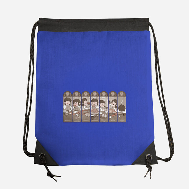 The Seven Daily Meals-none drawstring bag-queenmob