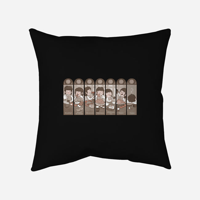 The Seven Daily Meals-none removable cover w insert throw pillow-queenmob