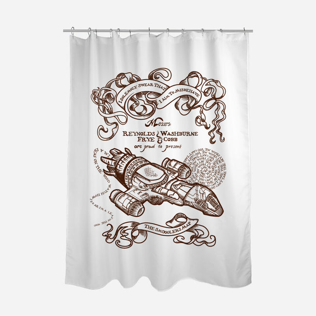 The Smuggler's Map-none polyester shower curtain-Missy Corey