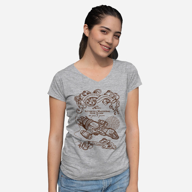 The Smuggler's Map-womens v-neck tee-Missy Corey
