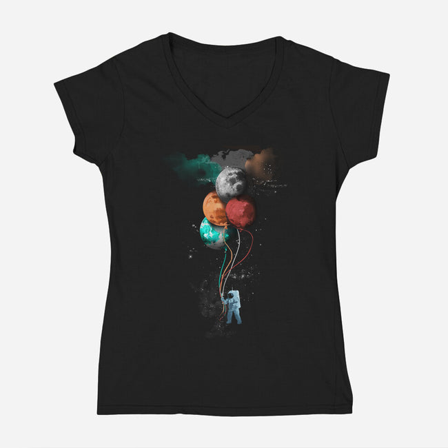 The Spaceman's Trip-womens v-neck tee-gloopz