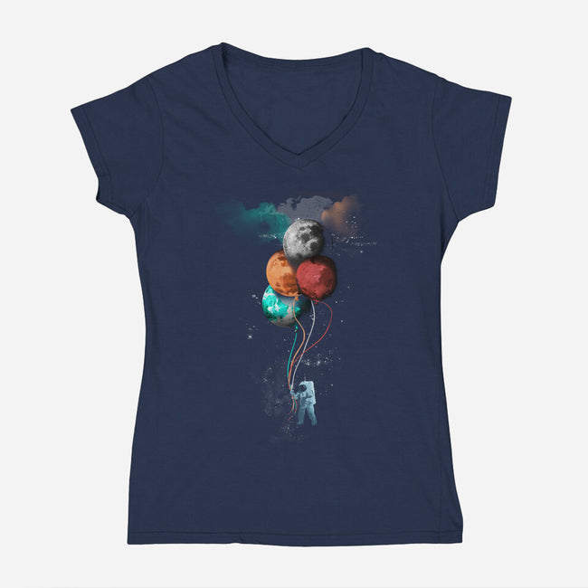 The Spaceman's Trip-womens v-neck tee-gloopz