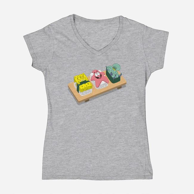 The Sushi Star-womens v-neck tee-Ionfox