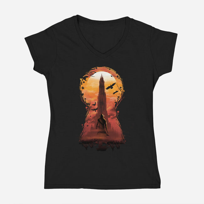 The Wind Through The Keyhole-womens v-neck tee-dandingeroz