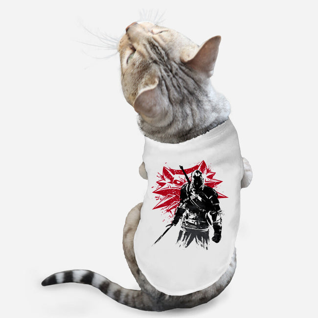 The Witcher Sumi-e-cat basic pet tank-DrMonekers