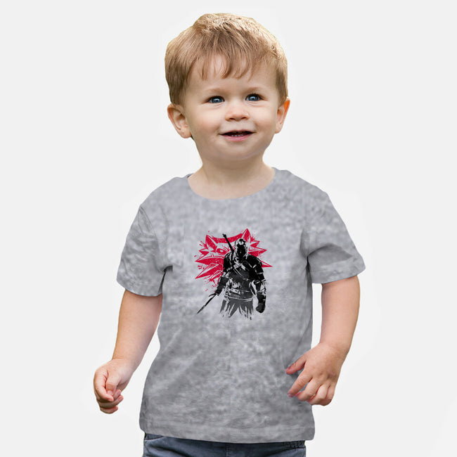 The Witcher Sumi-e-baby basic tee-DrMonekers