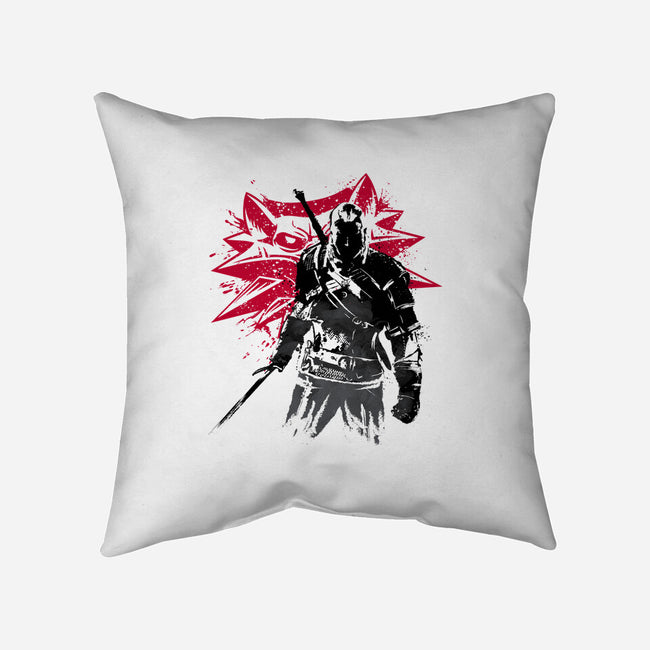 The Witcher Sumi-e-none removable cover w insert throw pillow-DrMonekers