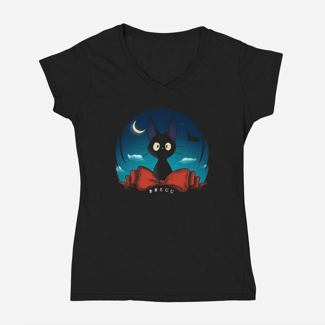 The Witch's Familiar-womens v-neck tee-Ruwah