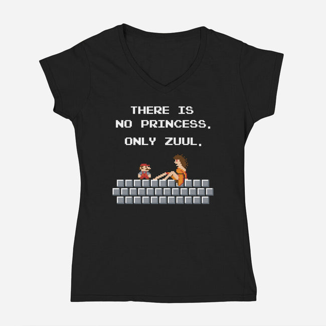 There Is No Princess-womens v-neck tee-mikehandyart