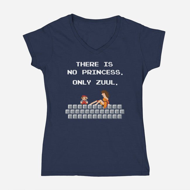 There Is No Princess-womens v-neck tee-mikehandyart