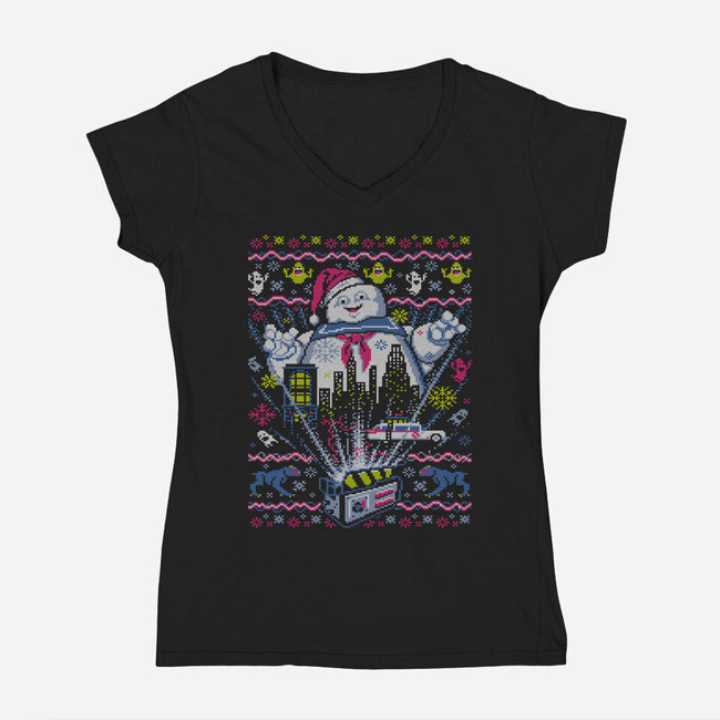 There Is No Santa, Only Zuul!-womens v-neck tee-DJKopet