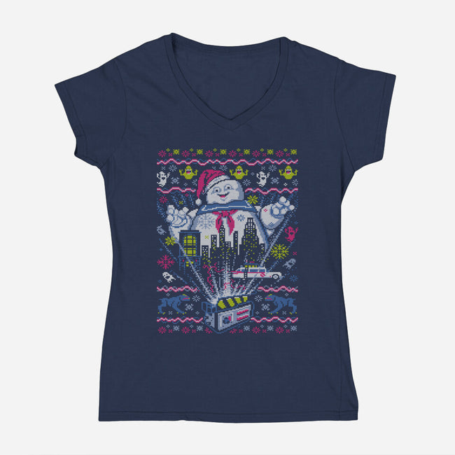 There Is No Santa, Only Zuul!-womens v-neck tee-DJKopet