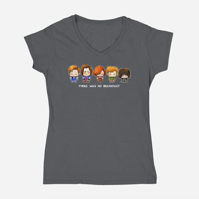 There Was No Breakfast-womens v-neck tee-SuperEmoFriends