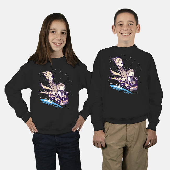 They've Gone to Plaid-youth crew neck sweatshirt-KindaCreative