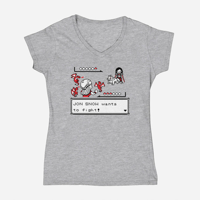 Throne Battle-womens v-neck tee-Italiux