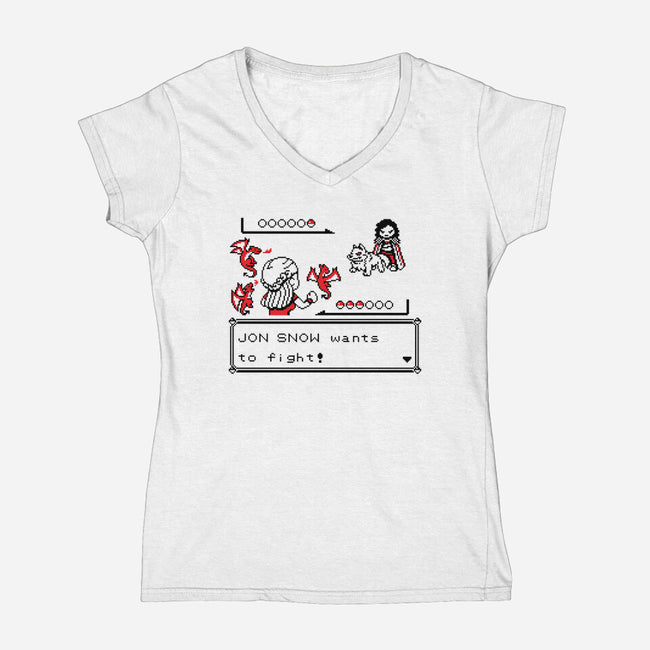 Throne Battle-womens v-neck tee-Italiux