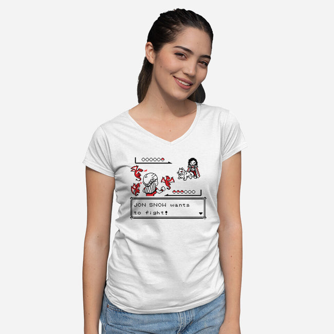 Throne Battle-womens v-neck tee-Italiux