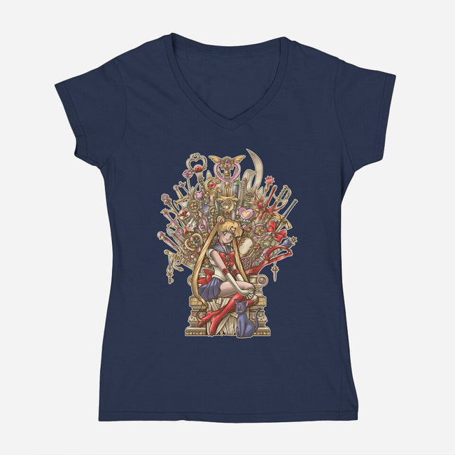 Throne of Magic-womens v-neck tee-GillesBone