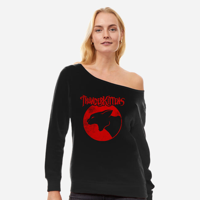 ThunderKittens-womens off shoulder sweatshirt-Robin Hxxd