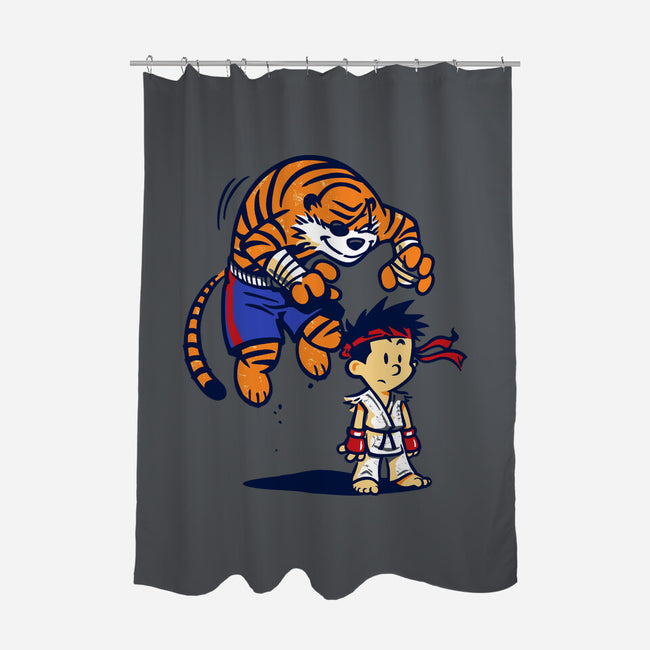 Tiger!-none polyester shower curtain-WinterArtwork