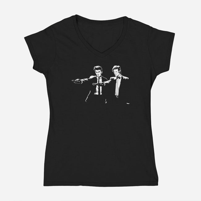 Time Fiction-womens v-neck tee-zerobriant
