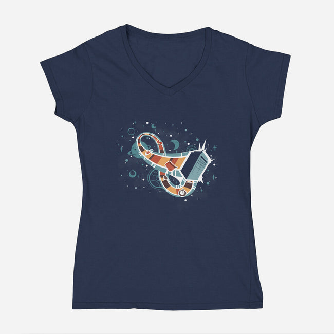 Time Loops-womens v-neck tee-Licunatt