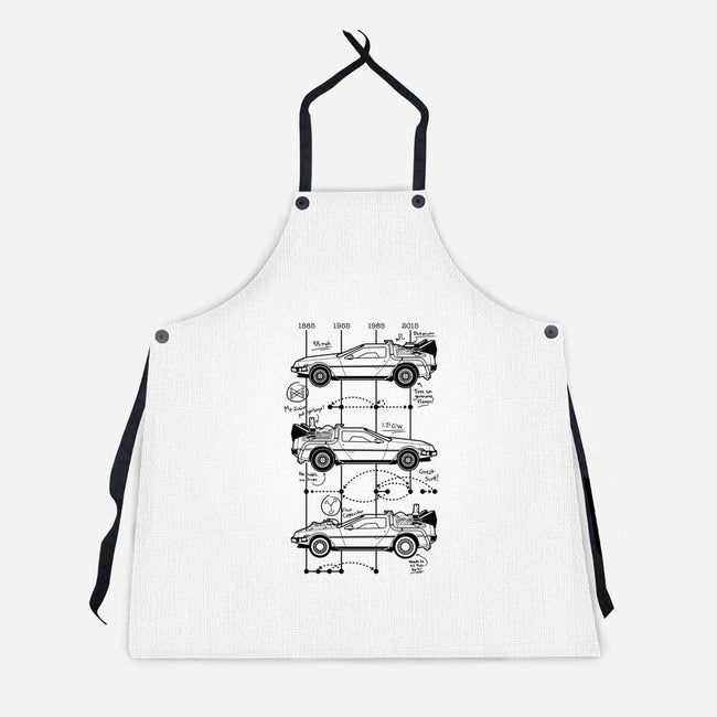 Time Machine Schematics-unisex kitchen apron-elloco