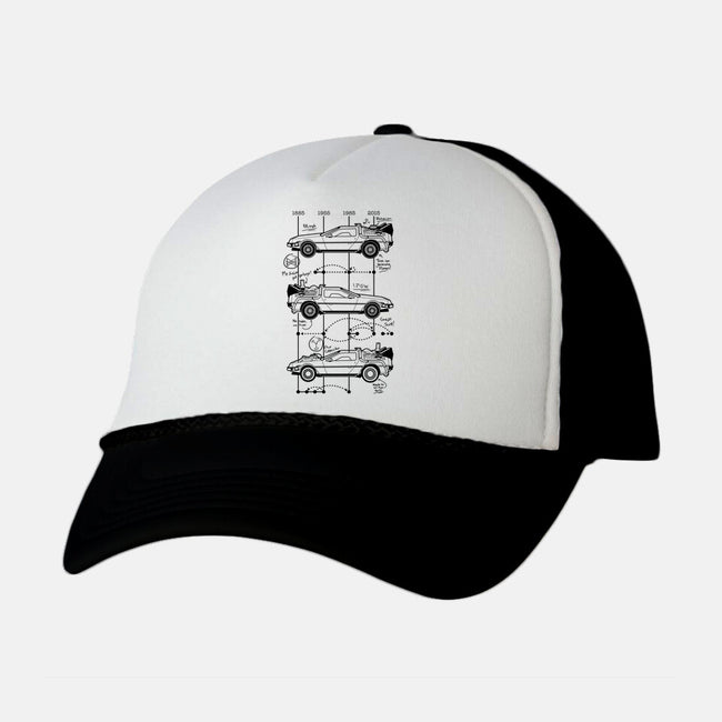 Time Machine Schematics-unisex trucker hat-elloco