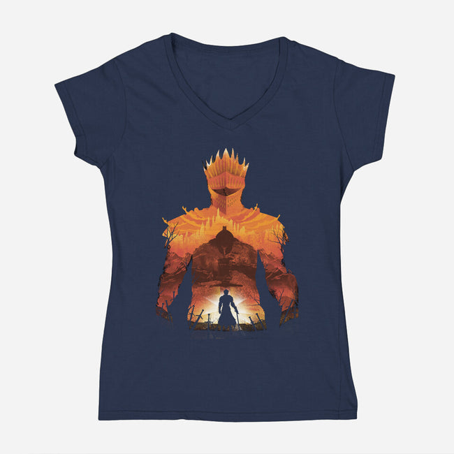 Time to Praise the Sun-womens v-neck tee-dandingeroz