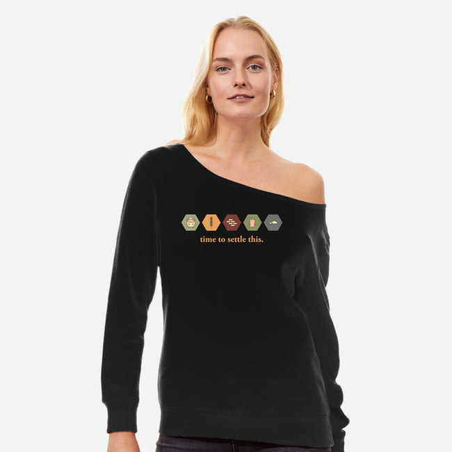 Time To Settle This-womens off shoulder sweatshirt-zacrizy