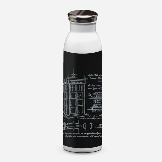 Time Travel Schematic-none water bottle drinkware-ducfrench