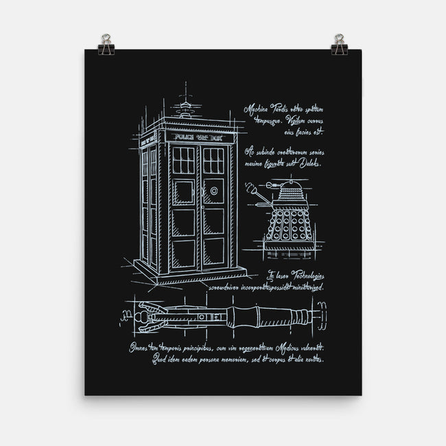 Time Travel Schematic-none matte poster-ducfrench
